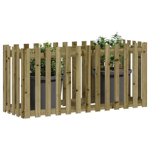 vidaXL Arriate elevado jard&iacute;n valla madera impregnada pino 150x50x70cm
