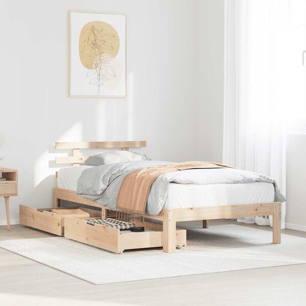 vidaXL Estructura cama con cajones madera maciza pino 100x200 cm