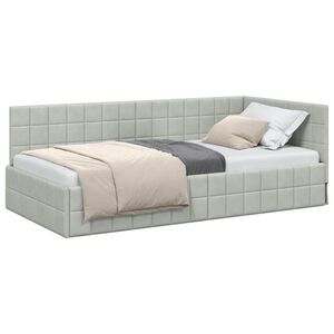 vidaXL Estructura de cama en esquina Gris Claro 90 cm x 200 cm