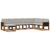 vidaXL Conjunto de sof&aacute;s de exterior 8 uds. Natural y Gris Claro