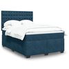 vidaXL Cama box spring con colch&oacute;n terciopelo azul 140x200 cm
