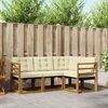 vidaXL Conjunto de sof&aacute;s de exterior con coj&iacute;n 4 pcs Natural y Crema