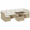 vidaXL Conjunto de sofá de jardín 8 pcs beige y crema ratán sintético