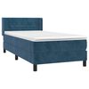 vidaXL Cama box spring con colch&oacute;n terciopelo azul oscuro 80x200 cm