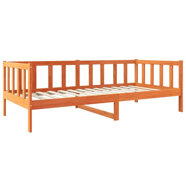 vidaXL Estructura de cama con cabecera Marr&oacute;n cera 90 x 190 cm