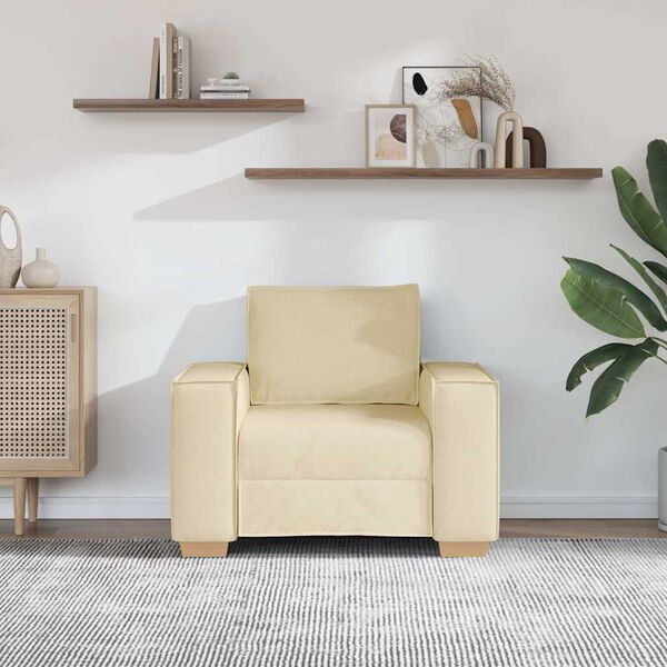 vidaXL Sof&aacute; Sill&oacute;n Tela Crema 60 cm