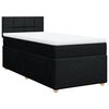 vidaXL Cama box spring individual con colch&oacute;n tela negro