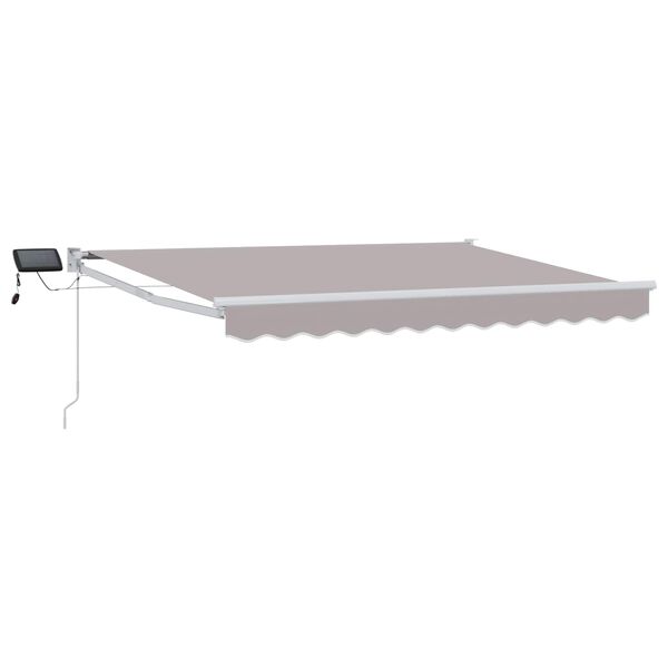 vidaXL Toldo manual retr&aacute;ctil con LEDs Gris Claro 3 x 2,5 m