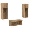vidaXL Gabinetes de pared para TV 4 uds. Roble Negro