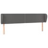 vidaXL Cabecero de cuero sint&eacute;tico gris 203x23x78/88 cm