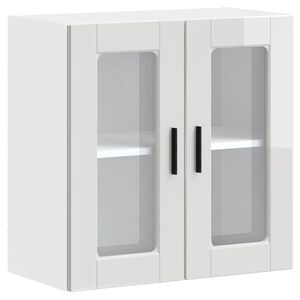 vidaXL Armario pared para cocina puerta cristal Porto blanco brillante