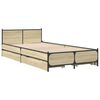 vidaXL Cama con cajones madera ingenier&iacute;a roble Sonoma 90x190 cm