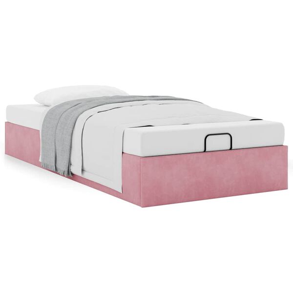 vidaXL Estructura cama otomana sin colchón terciopelo rosa 90x200 cm