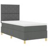 vidaXL Cama Box Spring LED con colch&oacute;n Gris oscuro 100 x 200 cm tela