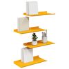 vidaXL Estante flotante 4 pcs Amarillo Mostaza 40 x 18 x 2,5 cm Acero
