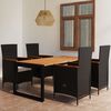 vidaXL Juego de comedor para jard&iacute;n 5 piezas negro