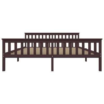 vidaXL Estructura de cama madera maciza pino marrón oscuro 180x200 cm