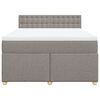 vidaXL Cama box spring con colch&oacute;n tela gris taupe 140x190 cm