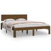 vidaXL Estructura de cama madera maciza King marr&oacute;n miel 150x200 cm