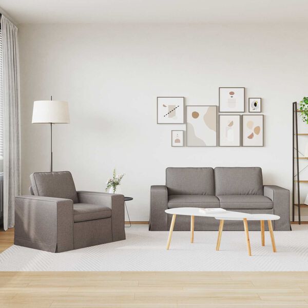 vidaXL Sof&aacute; 2 pcs Taup&eacute; 182 x 80 x 82 cm tela