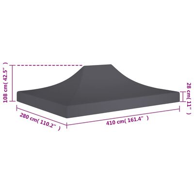 vidaXL Techo de carpa para celebraciones gris antracita 4x3 m 270 g/m²