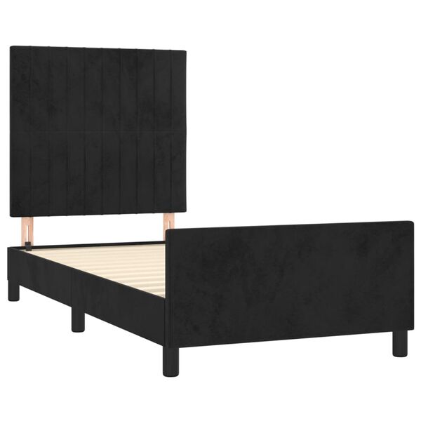vidaXL Estructura de cama sin colch&oacute;n terciopelo negro 80x200 cm