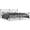 vidaXL Estructura cama sin colch&oacute;n con estribo metal negro 193x203 cm