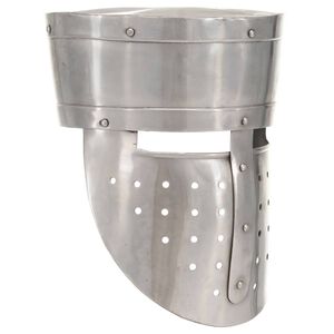 vidaXL R&eacute;plica de casco de caballero medieval antiguo LARP acero plata