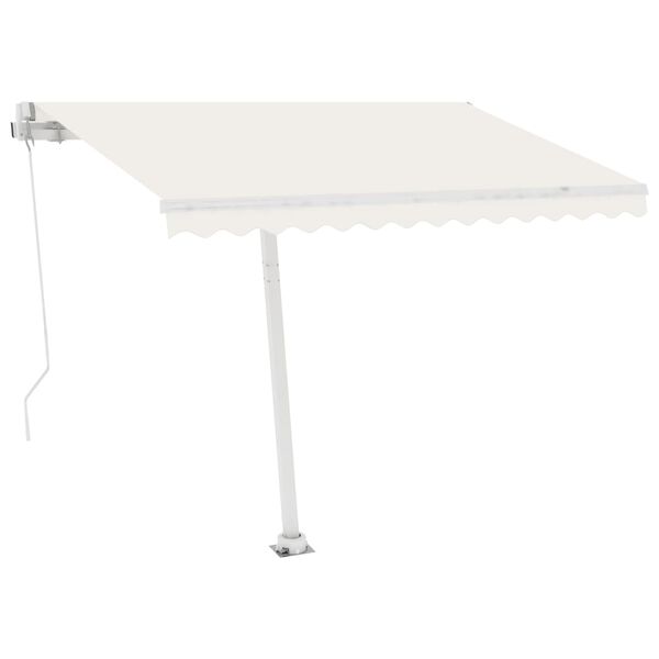 vidaXL Toldo autom&aacute;tico con LED y sensor de viento crema 350x250 cm