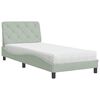 vidaXL Cama con colch&oacute;n terciopelo gris claro 80x200 cm