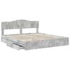 vidaXL Cama con almacenamiento con cabecera Gris Concreto 200 x 200 cm