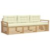 vidaXL Conjunto de sof&aacute;s de exterior 3 pcs Blanco y Crema