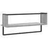 vidaXL Estante de pared con barra gris Sonoma 65x25x30 cm