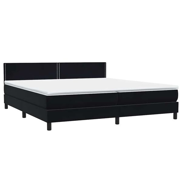 vidaXL Cama box spring con colch&oacute;n terciopelo negro 180x210 cm