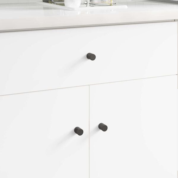 vidaXL Perilla de gabinete 12 pcs Negro 18 x 23 mm Hierro