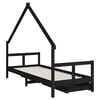 vidaXL Estructura de cama ni&ntilde;os con cajones madera pino negro 80x200cm