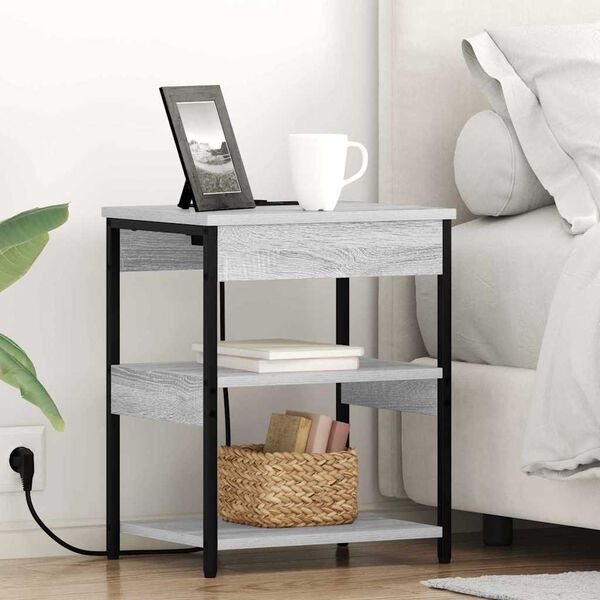 vidaXL Armario de Noche Gris Sonoma 41 x 31 x 51 cm