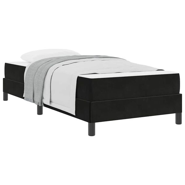 vidaXL Cama tipo Box Spring con colchón Negro 80 x 200 cm tela