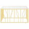 vidaXL Mesa de centro de acero inoxidable y vidrio dorada 80x80x40 cm