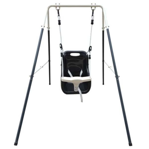 AXI Columpio de beb&eacute; asiento metal gris antracita y crema 146x94x118cm