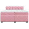 vidaXL Cama box spring con colch&oacute;n terciopelo rosa 200x200 cm