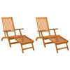 vidaXL Recliner y tumbona plegable 2 uds. Madera de Acacia S&oacute;lida