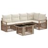 vidaXL Conjunto de sof&aacute;s de jard&iacute;n 6 uds. Beige y blanco crema