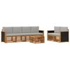 vidaXL Conjunto de sof&aacute;s de exterior 7 uds. Natural y Gris Claro