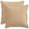 vidaXL Coj&iacute;n con almohada HOUTEN 2 uds. Crema Lino Sint&eacute;tico