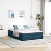 vidaXL Estructura de cama otomana con colch&oacute;n azul oscuro 140x200 cm