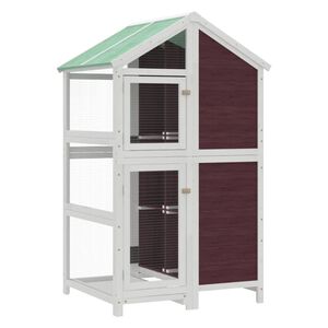 vidaXL Casita para p&aacute;jaros madera maciza pino color moca 97x81x152 cm