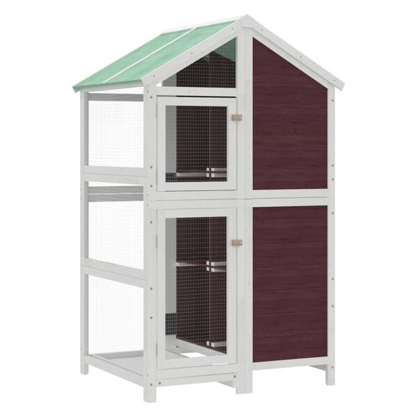 vidaXL Casita para p&aacute;jaros madera maciza pino color moca 97x81x152 cm