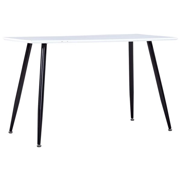 vidaXL Mesa de comedor MDF blanco y negro 120x60x74 cm