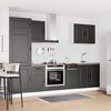 vidaXL Mueble de cocina Kalmar negra 7 piezas madera contrachapada